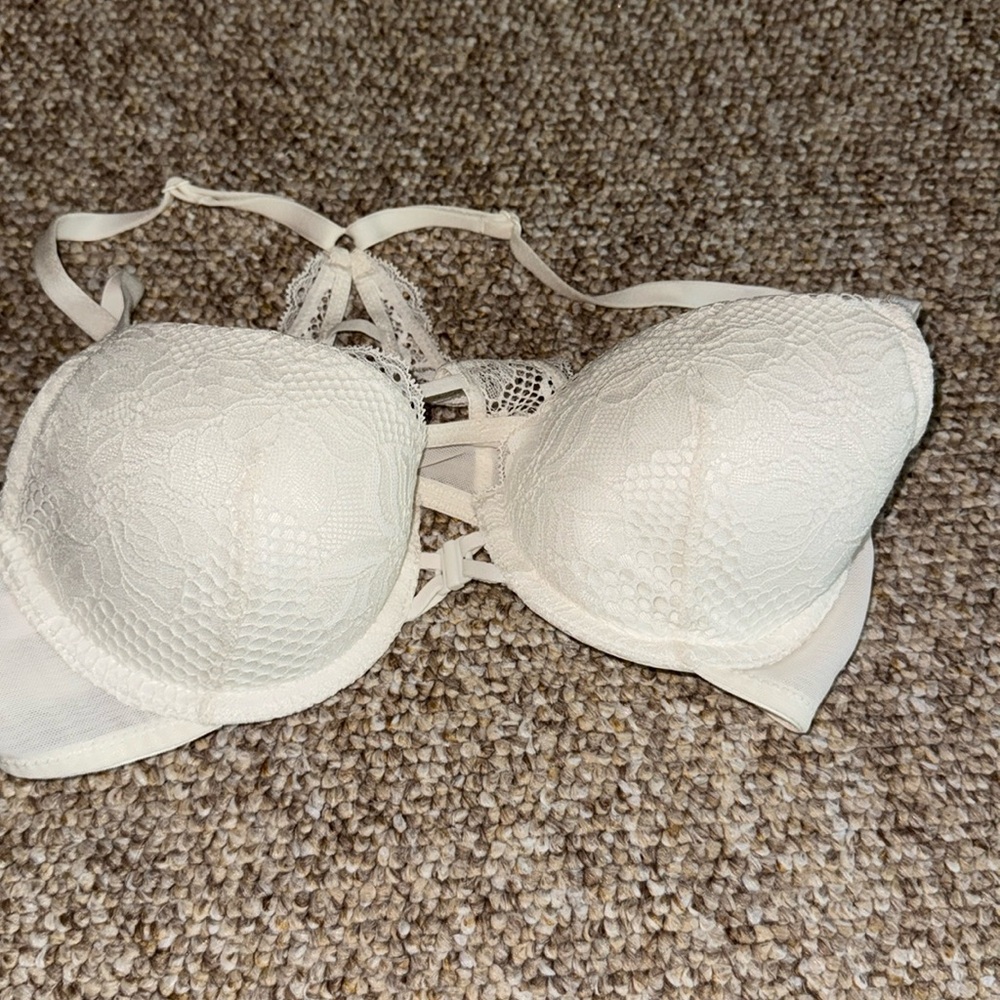 White Lace Racerback Bra